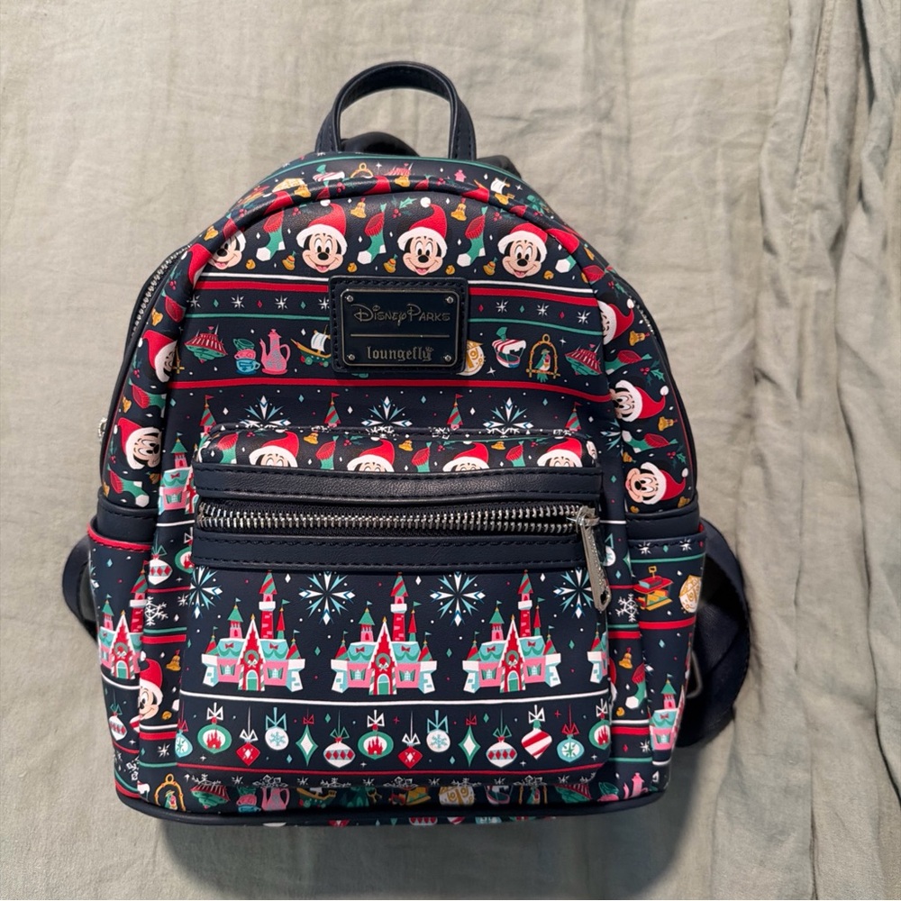 Loungefly Black and Red Disney Castle Mini Backpack - Picture 2 of 7